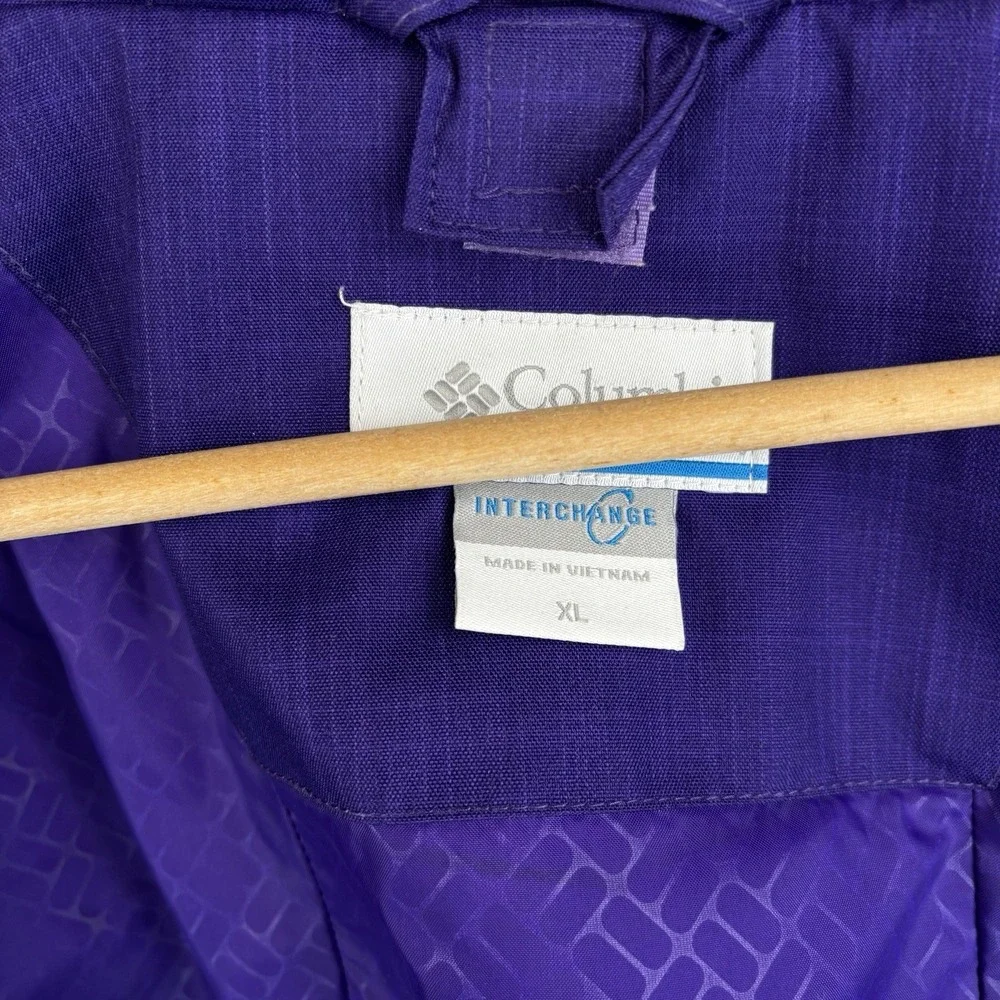 Columbia Bugaboo III Fleece Interchange Jacket Womens XL Purple 3 in‎ 1 Ski Coat